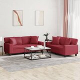 vidaXL 2-dijelni set sofa s jastucima boja vina od umjetne kože | shoptok.hr