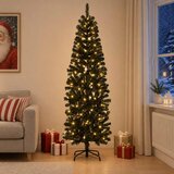  Umjetno vitko božićno drvce 210 cm 300 LED lampica Topla bijela Cijene