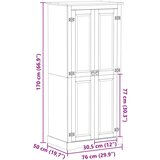  Ormari s policom Bijelo 76 x 50 x 170 cm Čvrsto borovo drvo - Bijelo | shoptok.hr