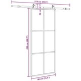vidaXL Klizna vrata s priborom crna 90 x 205 cm od ESG stakla | shoptok.hr