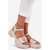 VINCEZA Women's Leather Sandals With Golden Detail | Shoptok.si