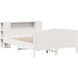 vidaXL Krevet s regalom z knjige bez madraca bijeli 150x200cm borovina | shoptok.hr