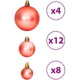 Božićne kuglice 100 kom ružičaste i ružičastozlatne 3/4/6 cm | shoptok.hr