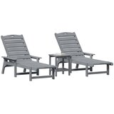  Ležaljka 3 pcs Svijetlo siva Polietilen | shoptok.hr