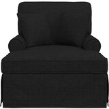  Naslonjač z krilom z blazino Črna 91 x 157 x 91 cm blago, (5000133111) | Shoptok.si