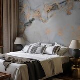  Foto tapeta - White Stone - Elegant Marble With Golden Highlights 343x256 Samoljepljiva | shoptok.hr