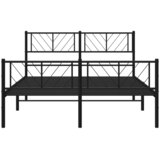  Metalni okvir kreveta uzglavlje i podnožje crni 140x200 cm | shoptok.hr