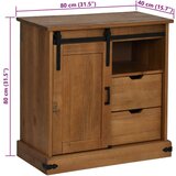 vidaXL Bivak HALDEN z drsnimi vrati 80x40x80 cm Masivni les | Shoptok.si