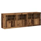  Stranski kabinet z LED lučmi Stari les 202x37x67 cm predelan les | Shoptok.si