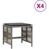 Furnova Vrtni stolčki z blazinami 4 kosi sivi 41x41x36 cm poli ratan, (21954337) | Shoptok.si
