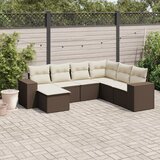 Maison Chic Seti vrtnega pohištva - Vrtna garnitura - Vrtni pohištvo set 7-delna z blazinami rjav poli ratan, (21801557) | Shoptok.si