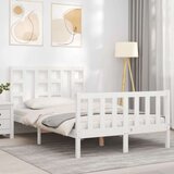  Okvir kreveta s uzglavljem bijeli 4FT mali bračni masivno drvo | shoptok.hr