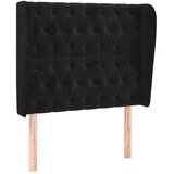  Uzglavlje s ušima crno 93x23x118/128 cm baršunasto | shoptok.hr