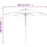  Vrtni suncobran s drvenim stupom crni 299 x 240 cm | Eponuda.ba