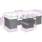  8-dijelni set vrtnih sofa s jastucima smeđi od poliratana | shoptok.hr