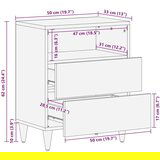 vidaXL Noćni ormarić Svjetlosmeđa 50 x 33 x 60 cm masivno drvo manga | shoptok.hr