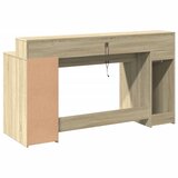  Radni stol s LED svjetlima hrast 160x55x91 cm konstruirano drvo | Eponuda.com