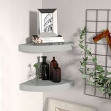 vidaXL plutajuće kutne police 2 kom sive 25 x 25 x 3,8 cm MDF | shoptok.hr