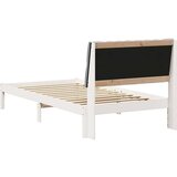  Posteljni okvir z oblazinjenim vzglavjem Bela 100 x 200 cm, (5000084531) | Shoptok.si