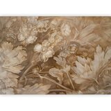  Foto tapeta - Floral Ornaments Carved in Delicate Sepia and Brown Shades 450x315 | shoptok.hr
