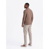 Ombre Men's structured polo longsleeve with patch - brown | shoptok.hr