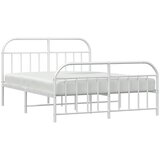  Metalni okvir kreveta uzglavlje i podnožje bijeli 150 x 200 cm | shoptok.hr