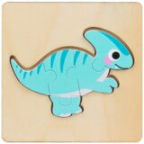  Lesena sestavljanka z motivi dinozavrov 11 x 11 cm - vzorec pošljemo naključno | Shoptok.si
