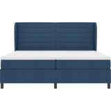  Box Spring Postelja z Blazino Modra 200x200 cm Tkanina, (22051539) | Shoptok.si