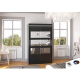ADRK Klizni ormar s ogledalom i LED rasvjetom KOLORADO, 120 cm - CRNA | shoptok.hr