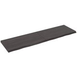 vidaXL Stenska polica temno siva 220x60x6 cm obdelana trdna hrastovina | Shoptok.si
