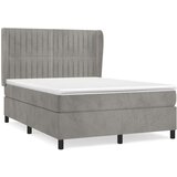 Box spring postelja z vzmetnico svetlo siva 140x200 cm žamet, (20884449) | Shoptok.si
