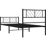 Metalni okvir kreveta uzglavlje i podnožje crni 107x203 cm | shoptok.hr