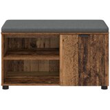  Klupa za hodnik s jastukom s policom Staro drvo 80 x 38 x 46 cm | shoptok.hr