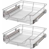  Žičane košare na izvlačenje 2 kom srebrne 500 mm | shoptok.hr