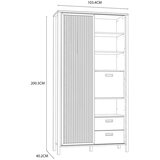 Premium Living Visoka Komoda Jytana, Barva Hrasta, Črna | Shoptok.si
