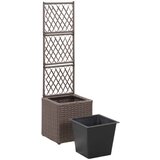  Sadilica s rešetkom i 1 posudom 30x30x107 cm poliratan smeđa | shoptok.hr
