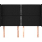  Vzglavje z ušesi črno 147x16x118/128 cm blago, (20736005) | Shoptok.si
