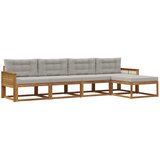vidaXL Zunanja garnitura za sedenje 5 pcs Naravna in svetlo siva, (5000281798) | Shoptok.si