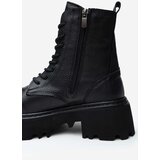 NİŞANTAŞI SHOES Juniper Black Genuine Leather Heeled Lace Up Women's Boots | ePonuda.com