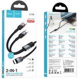 hoco. 2u1 USB C na USB C / USB C kabel 5A 100W 120 cm U139 crni | shoptok.hr