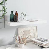 Maison Chic Lebdeče Stenska polica - Viseča Polica sijaj bela 60x23,5x3,8 cm MDF, (21784656) | Shoptok.si