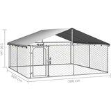  Vanjski kavez za pse s krovom 300 x 300 x 150 cm | shoptok.hr