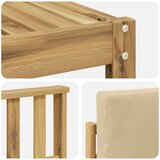  Set vanjskih sofa 6 kom. Bijela i bež Čvrsto drvo akacije | shoptok.hr