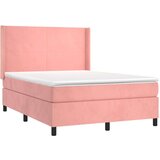  Box spring s madracem LED ružičasti 140x200cm baršunasti | shoptok.hr