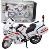 Metalni motor za igru sa zvučnim i svjetlosnim efektima 1:12 - bijeli sa crveno/žutim linijama | shoptok.hr