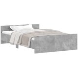  The Living Store Posteljni okvir z vzglavjem in vznožjem betonsko siv 120x190 cm - Posteljni Okvir, (21501574) | Shoptok.si