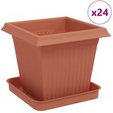  Saksije za biljke 24 pcs Crvena cigla 16 x 16 x 14 cm Plastika | shoptok.hr