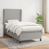 vidaXL Box spring postelja z vzmetnico svetlo siva 90x190 cm blago Cene