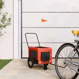 vidaXL Kolesarska prikolica za hišne ljubljenčke oranžna in črna | Shoptok.si
