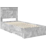  Krevetna konstrukcija Betonski sivi i srebrna 75 x 190 cm | shoptok.hr
